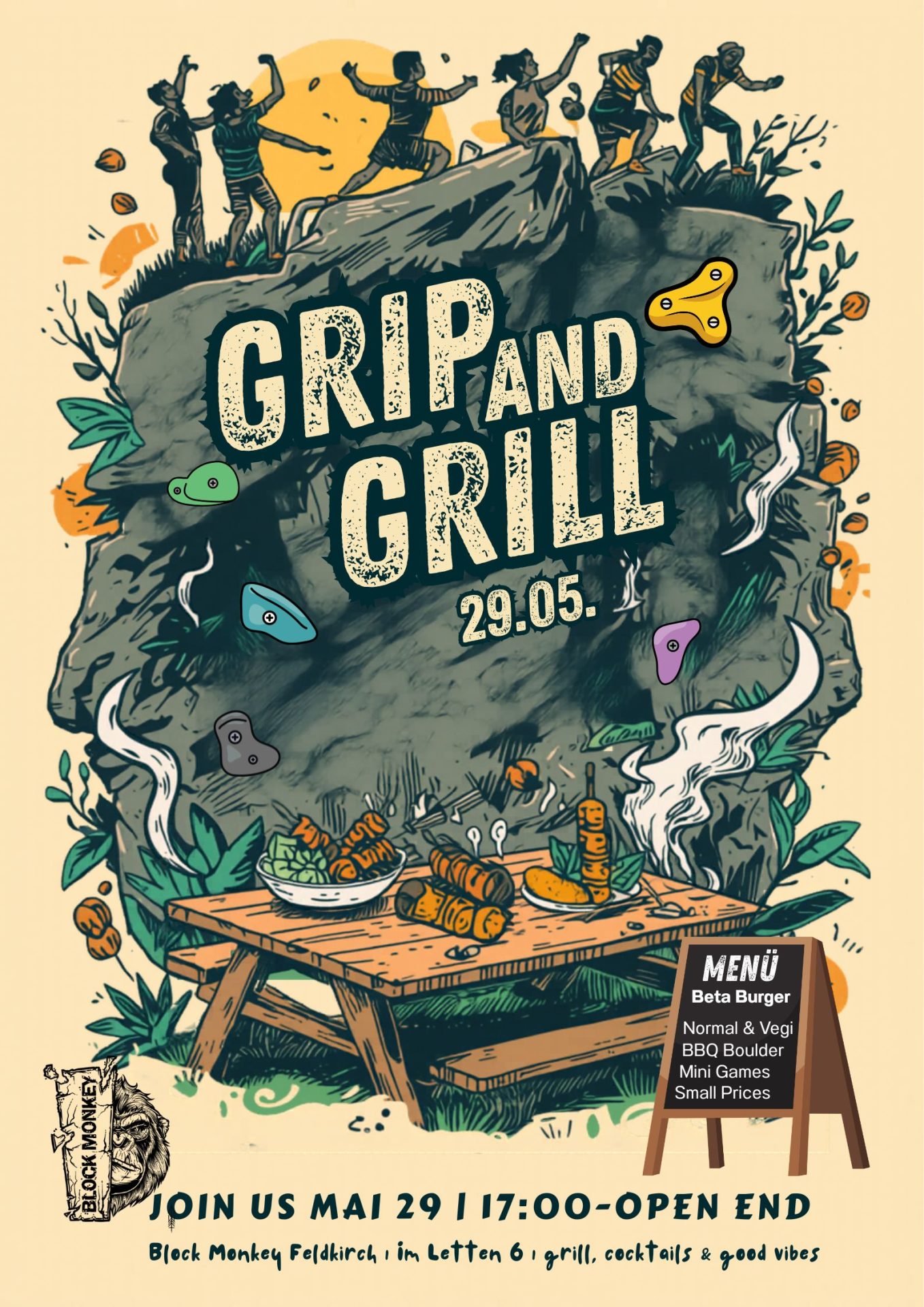 Dynamic Spring and Grill Event Poster
